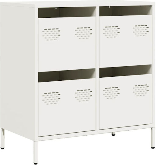Μπουφές από Μέταλλο με Συρτάρια Λευκό 68x39x73.5cm