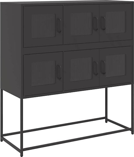 Μπουφές Schrank Black Velvet-Black Metal 100.5x39x107cm