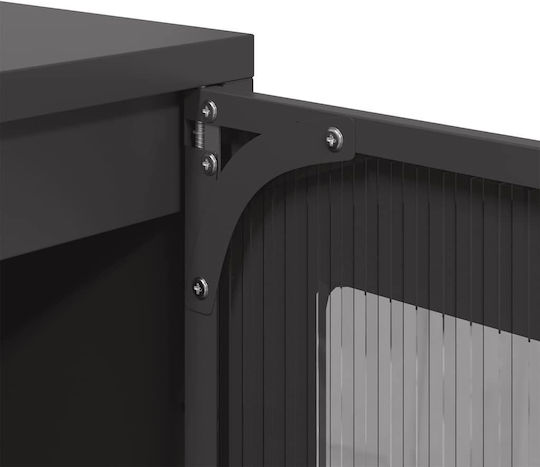 Μπουφές Schrank Black Velvet-Black Metal 100.5x39x107cm