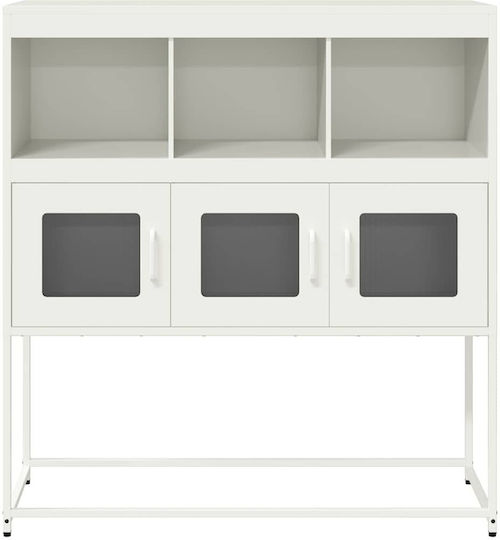 Sideboard Cabinet made of Metal Olive Green 100.5x39x107cm