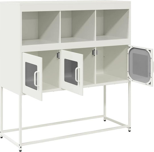 Sideboard Cabinet made of Metal Olive Green 100.5x39x107cm