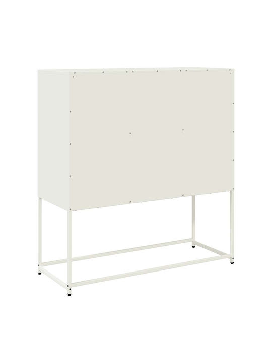 Sideboard Cabinet made of Metal Olive Green 100.5x39x107cm