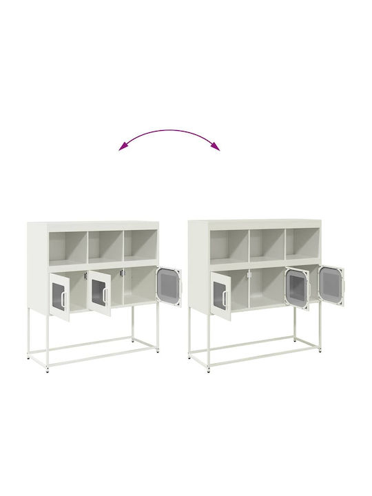 Sideboard Cabinet made of Metal Olive Green 100.5x39x107cm
