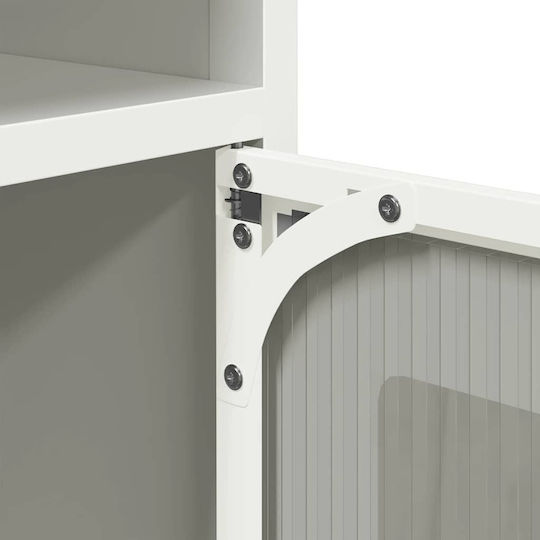 Sideboard Cabinet made of Metal Olive Green 100.5x39x107cm