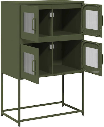Мебели за съхранение от метал Olive Green + Green 68x39x107см