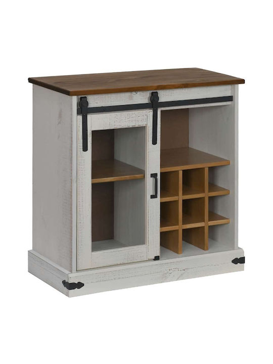 Sideboard made of Solid Wood White 80x40x80cm