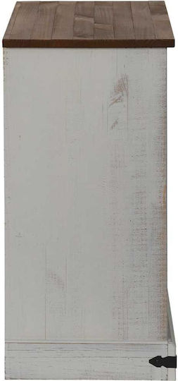 Sideboard made of Solid Wood White 80x40x80cm