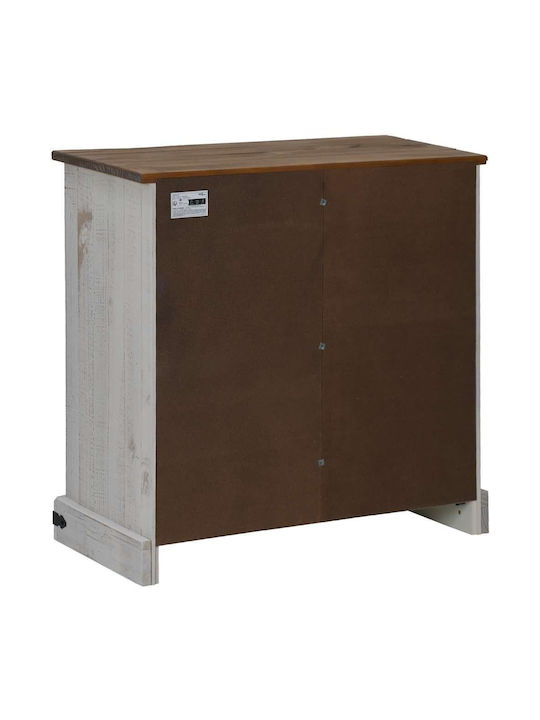 Sideboard made of Solid Wood White 80x40x80cm