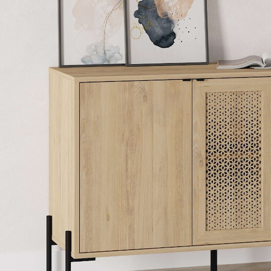 Bufet Naive din Lemn & Metal Sapphire Oak 126x40x80cm