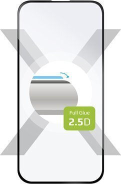 Fixed 2.5D Vollflächig gehärtetes Glas Schwarz (iPhone 15 Plus / 16 Plus)
