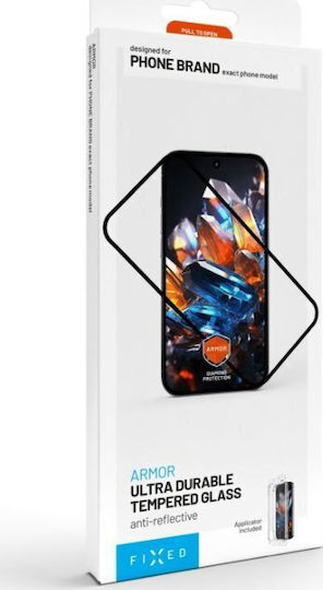 Fixed Displayschutzfolie Schwarz (iPhone 15)