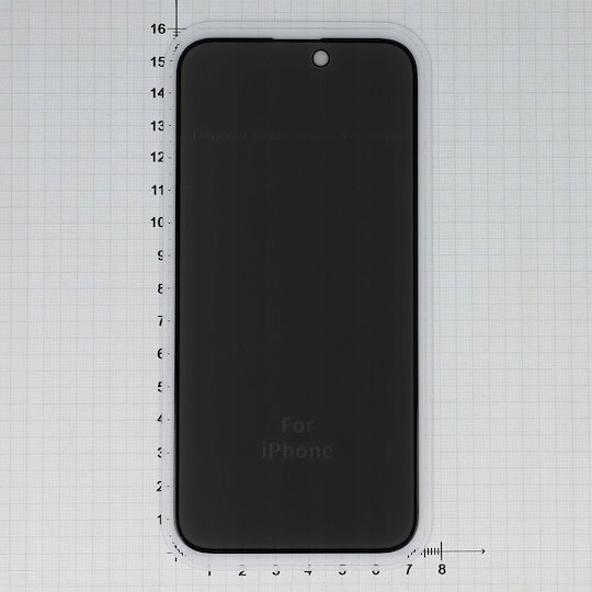 Fixed Privacy Full Face Tempered Glass Μαύρο (iPhone 15 Plus / 16 Plus)