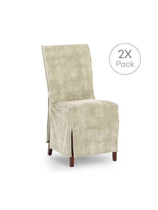 Eysa Turin Elastic Cover for Chair Ecru 40x45cm 2pcs S23301
