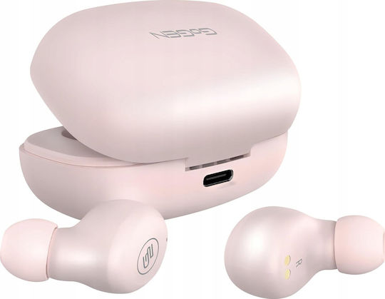 GoGEN CREW evo 2 In-ear Bluetooth Handsfree Ακουστικά με Αντοχή στον Ιδρώτα και Θήκη Φόρτισης Ροζ