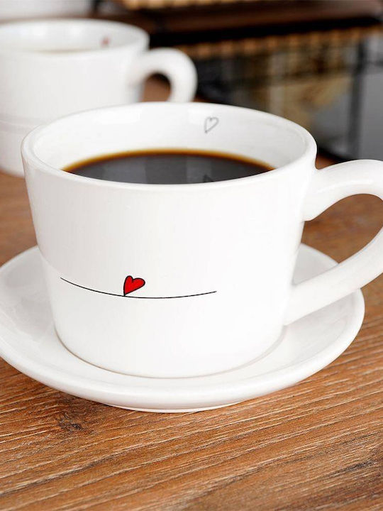 Orion Set of Cups Coffee Ceramic White 200ml 2pcs