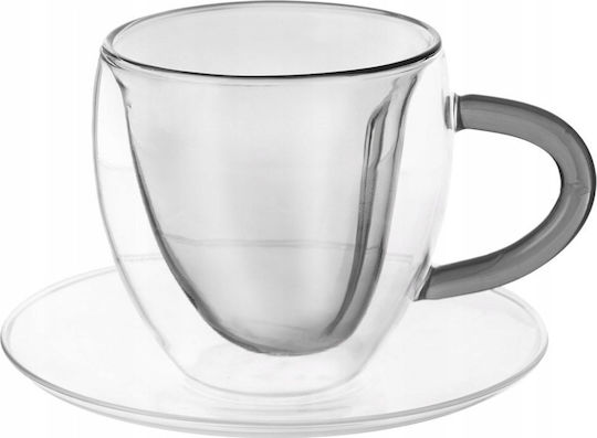 Orion Set Tassen Kaffee aus Porzellan Transparent 160ml 2Stück