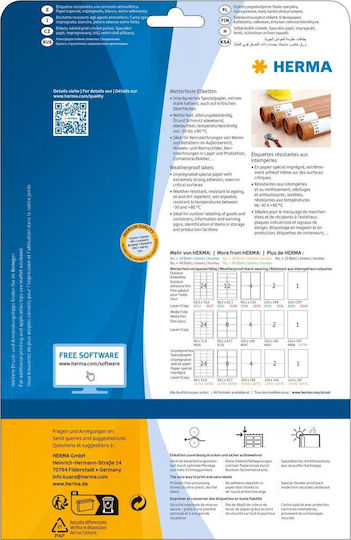 Herma Αυτοκόλλητες Ετικέτες Α4 Ορθογώνιες 105x148mm