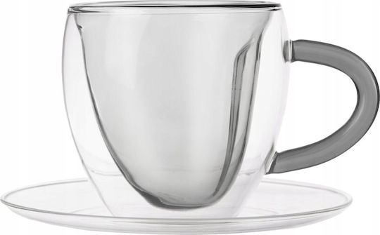 Orion Set Tassen Kaffee aus Porzellan Transparent 160ml 2Stück