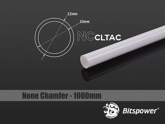 Tub de legătură cristal Bitspower 12/10mm 1000mm alb Bp-ncclt12acwh-l1000