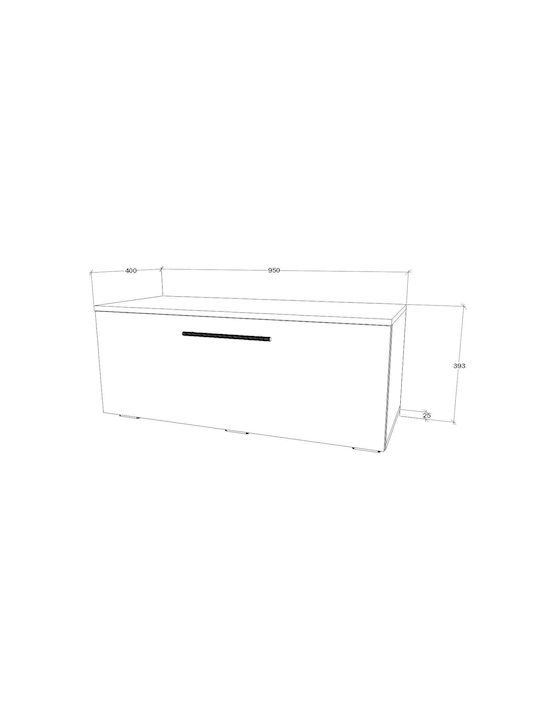 Bufet Kos Alb/stejar Artisan 95x40x39cm