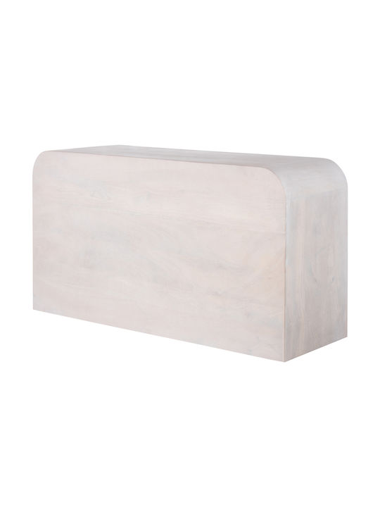 Bufet Handyr din Lemn Masiv Alb 165x35x75cm