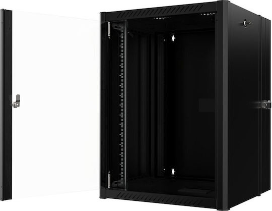 Lanview Wandmontiert Rack-Schrank 16U 60x60x82.3cm Schwarz
