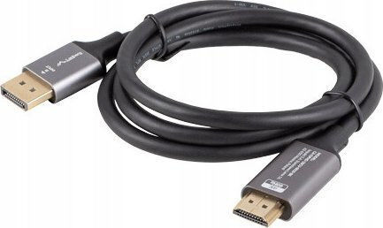 Lanberg DisplayPort M към HDMI M кабел адаптер 1м 4K черно-сребрист