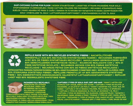 Swiffer Floor Wiper Cloth Refill Trap the Dust for Wood & Parquet 18pcs