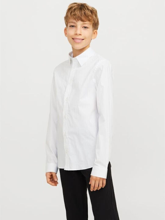 Jack & Jones Παιδικό Πουκάμισο Μακρυμάνικο Λευκό