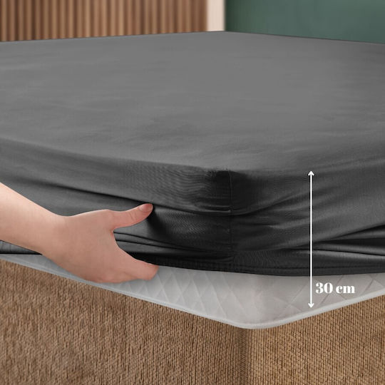 First Choice Σετ Ημίδιπλο 2τμχ 120x200εκ. με Λάστιχο Anthracite