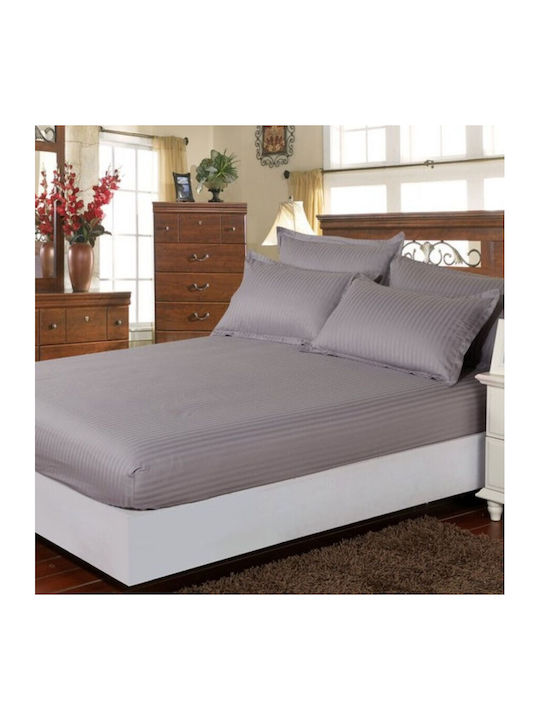 Pucioasa Сет Чаршафи с 2 Калъфки Двойна с Ластик 140x200+25см. Anthracite Gray 3бр