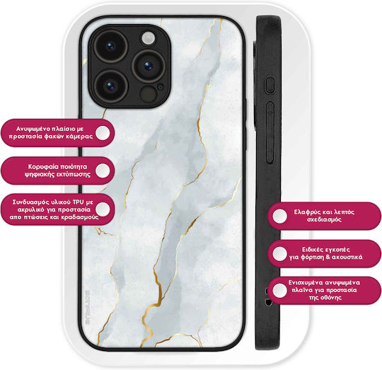 Калъф Sonique Marble Series за Motorola Moto E22 4G Бял 01