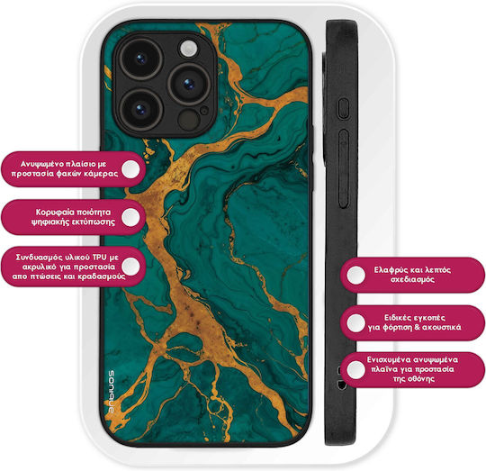 Калъф Sonique Marble Series за Motorola Moto G84 5G Зелен