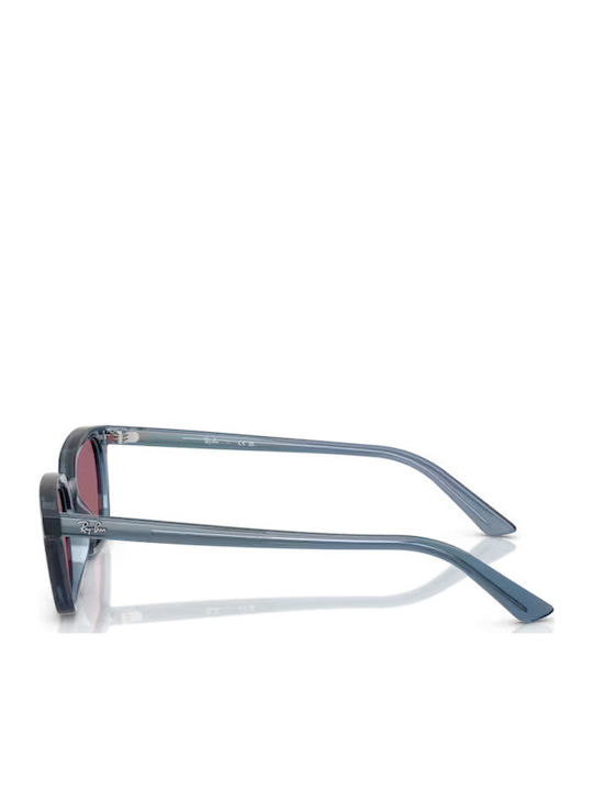Ray Ban Women's Sunglasses with Gray Plastic Frame and Red Lens