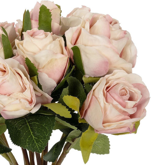 Strauß aus künstlichen Blumen Rose Rosa 36cm GloboStar