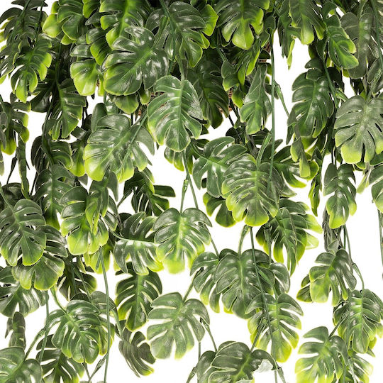 Globostar Artificial Garden Monstera Hanging Plant 20633 Artificial Hanging Decorative Fern Plant W40 X D40 X H88cm