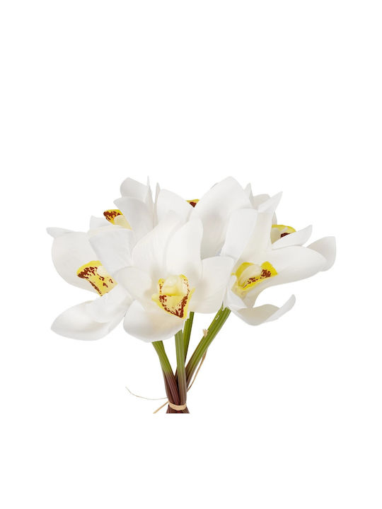 Strauß aus künstlichen Blumen Orchidee Weiß 26cm GloboStar