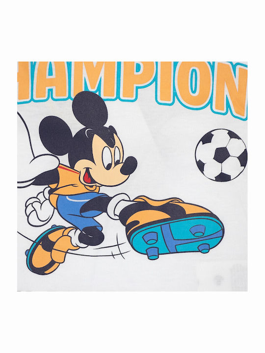 Kinderhemd Kurzarm Weiß Mickey