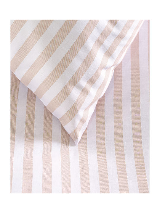 Rythmos Duvet Cover Set Cotton Single with Pillowcase 160x250 Eloise Beige
