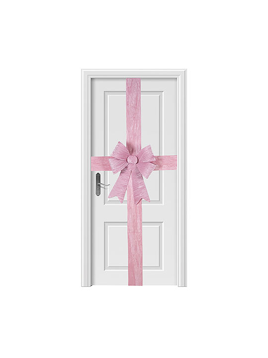 Bakaji Bakaji Pink Christmas Bow Door Decoration 49x52cm Christmas Ornament Door