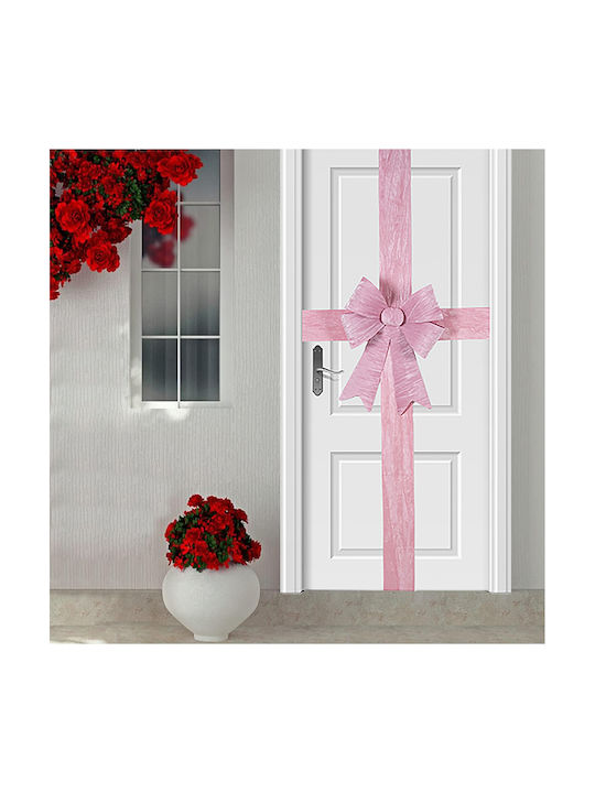 Bakaji Bakaji Pink Christmas Bow Door Decoration 49x52cm Christmas Ornament Door