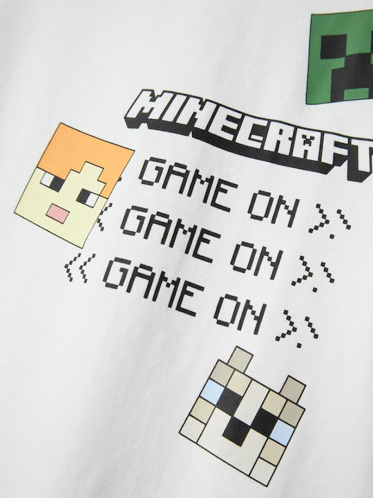Παιδική Μπλούζα Κοντομάνικη Bright White Minecraft