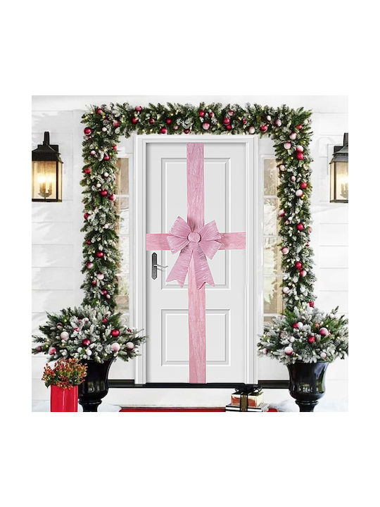 Bakaji Bakaji Pink Christmas Bow Door Decoration 49x52cm Christmas Ornament Door