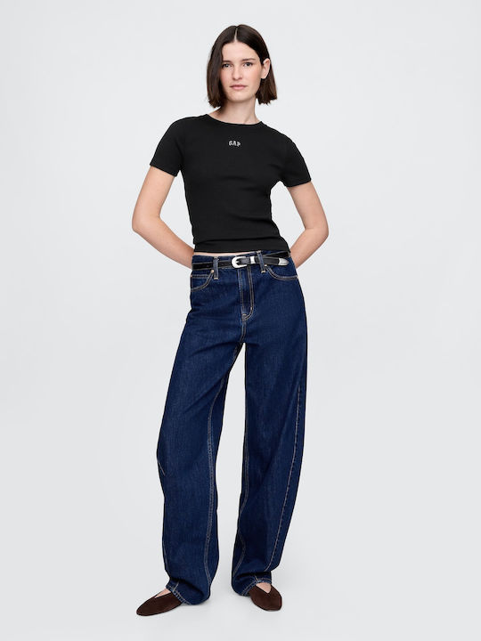 Γυναικείο Crop Top Βαμβακερό Black