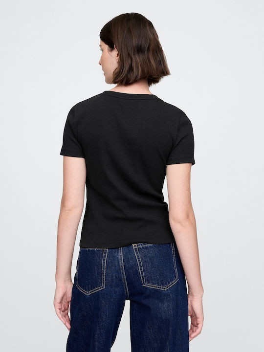 Γυναικείο Crop Top Βαμβακερό Black