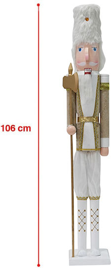 Bakaji Wooden Christmas Nutcracker White
