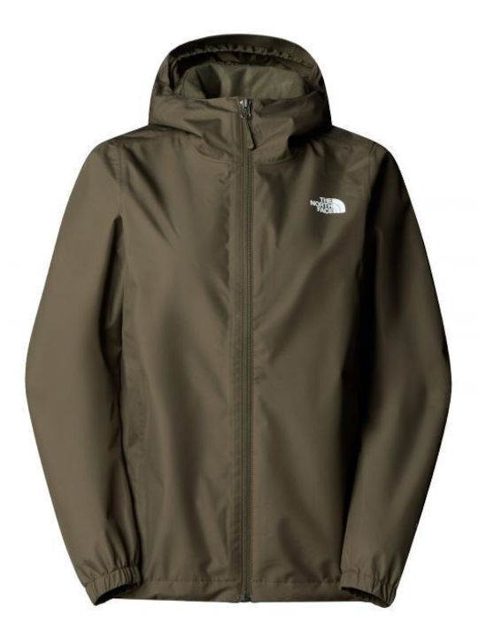 Quest Women's for Hiking Short Sports Jacket Waterproof for Winter with Hood Khaki