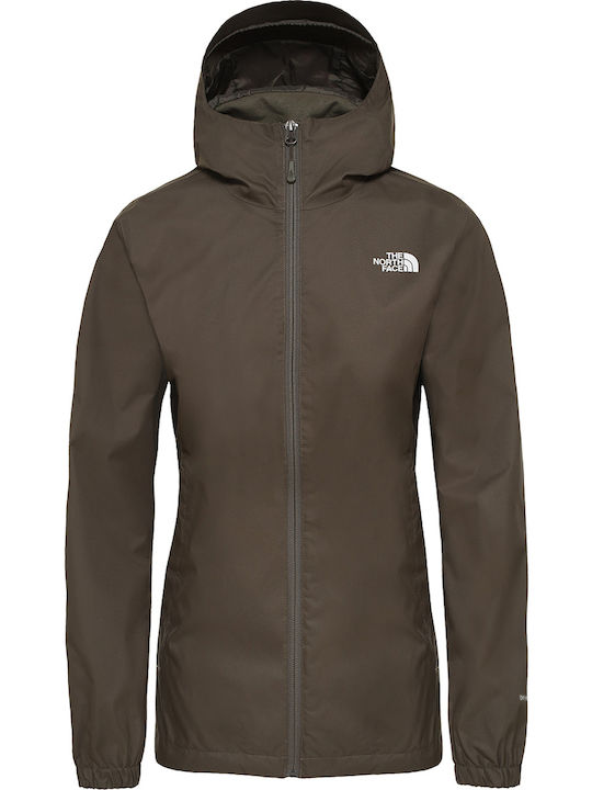 Quest Women's for Hiking Short Sports Jacket Waterproof for Winter with Hood Khaki
