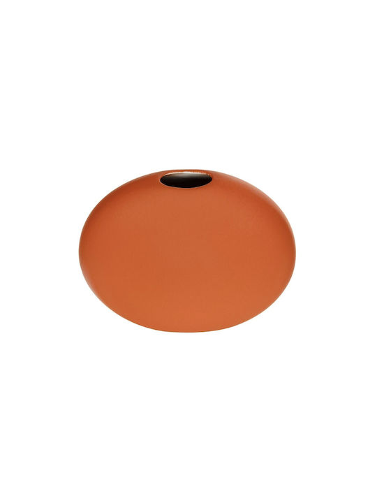 GloboStar Διακοσμητικό Βάζο Keramik Artificial Garden Cinnamon Orange 15x15x14cm 1Stück