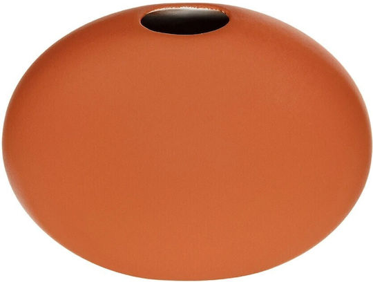 GloboStar Διακοσμητικό Βάζο Κεραμικό Artificial Garden Cinnamon Πορτοκαλί Φ15xΥ14cm